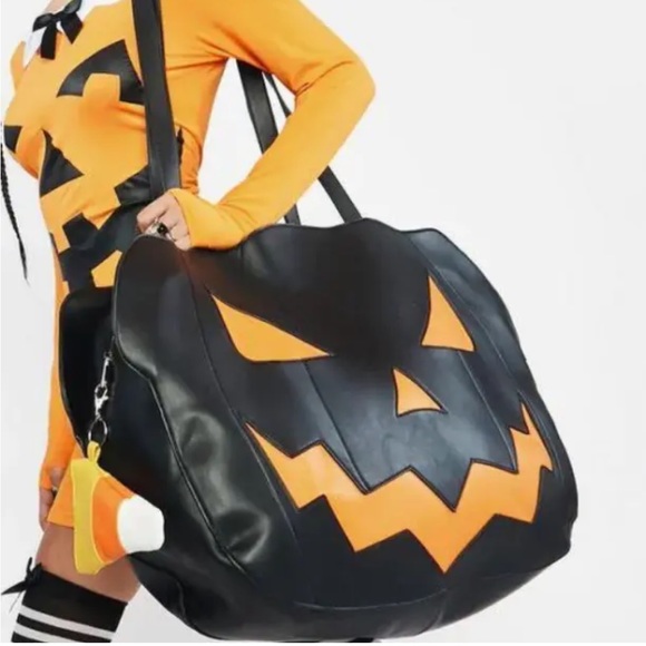 Dolls Kill Handbags - Dolls Kill Jack-o-Lantern Weekender Bag *needs repair*